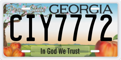 GA license plate CIY7772