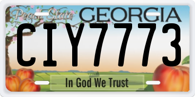 GA license plate CIY7773