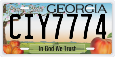 GA license plate CIY7774