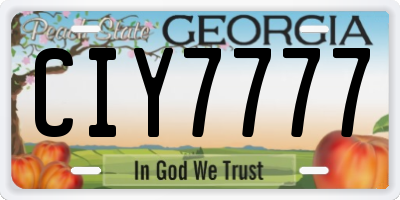 GA license plate CIY7777