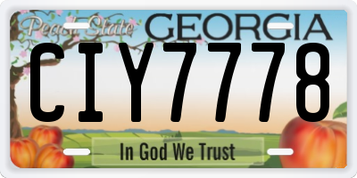 GA license plate CIY7778