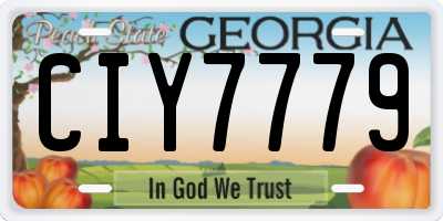 GA license plate CIY7779