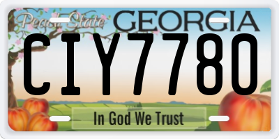 GA license plate CIY7780
