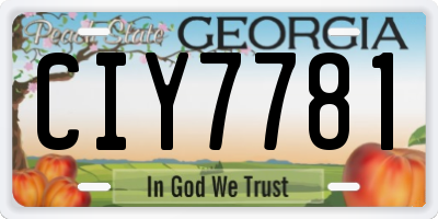 GA license plate CIY7781