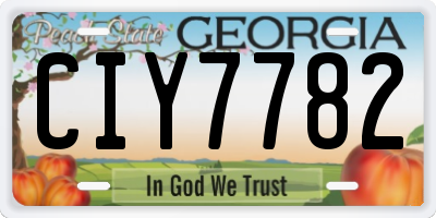 GA license plate CIY7782