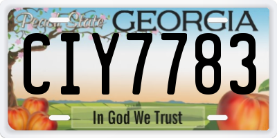 GA license plate CIY7783