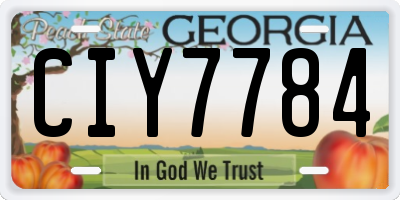 GA license plate CIY7784