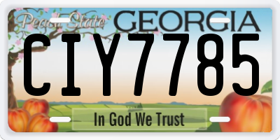 GA license plate CIY7785