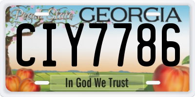 GA license plate CIY7786