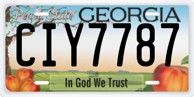 GA license plate CIY7787