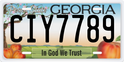 GA license plate CIY7789