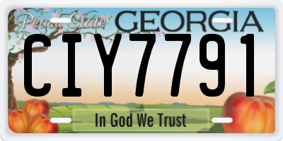 GA license plate CIY7791