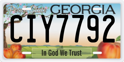 GA license plate CIY7792