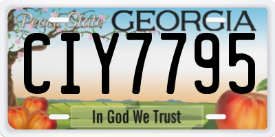 GA license plate CIY7795