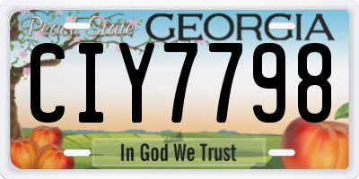 GA license plate CIY7798