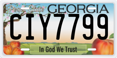 GA license plate CIY7799