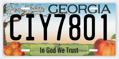GA license plate CIY7801