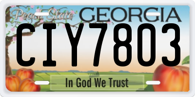 GA license plate CIY7803