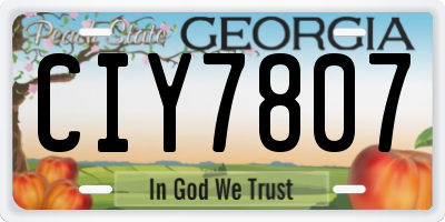 GA license plate CIY7807