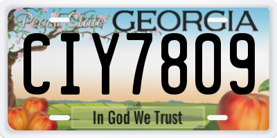 GA license plate CIY7809