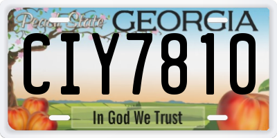 GA license plate CIY7810