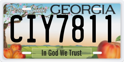 GA license plate CIY7811