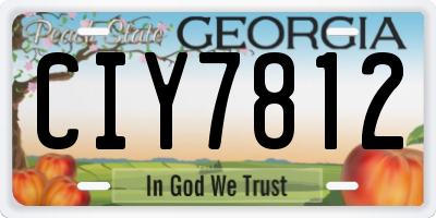 GA license plate CIY7812
