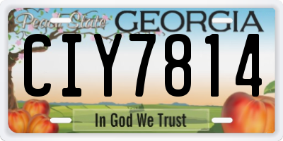 GA license plate CIY7814