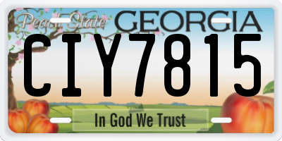 GA license plate CIY7815