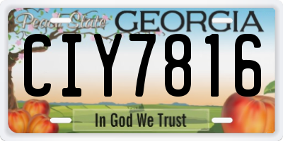 GA license plate CIY7816