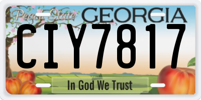 GA license plate CIY7817