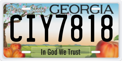 GA license plate CIY7818