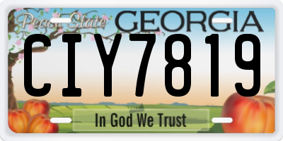 GA license plate CIY7819