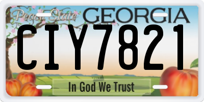 GA license plate CIY7821