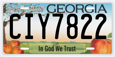 GA license plate CIY7822