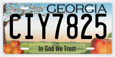 GA license plate CIY7825