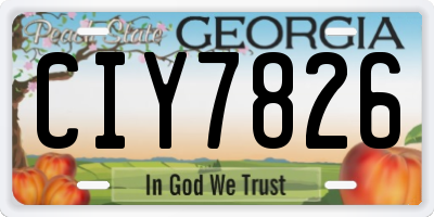GA license plate CIY7826