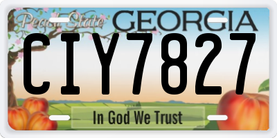 GA license plate CIY7827