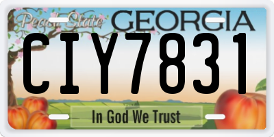 GA license plate CIY7831