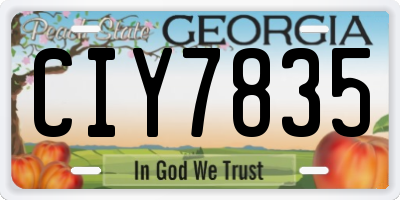 GA license plate CIY7835
