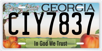 GA license plate CIY7837