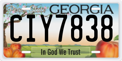 GA license plate CIY7838