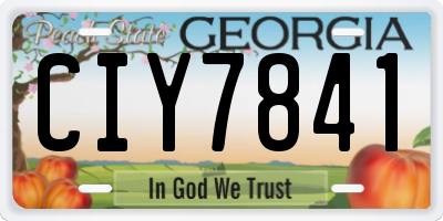 GA license plate CIY7841