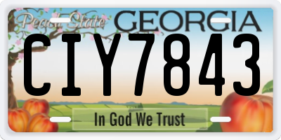 GA license plate CIY7843