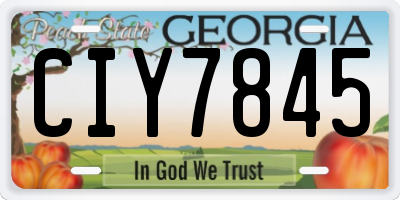 GA license plate CIY7845