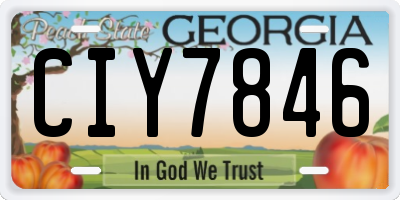 GA license plate CIY7846