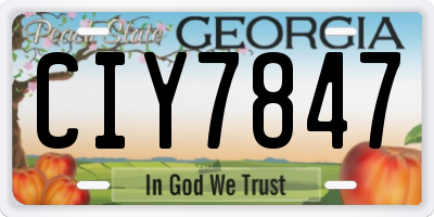 GA license plate CIY7847