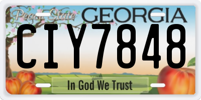 GA license plate CIY7848