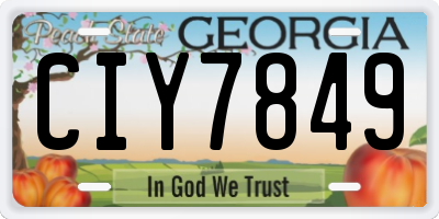 GA license plate CIY7849