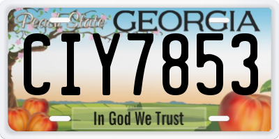 GA license plate CIY7853